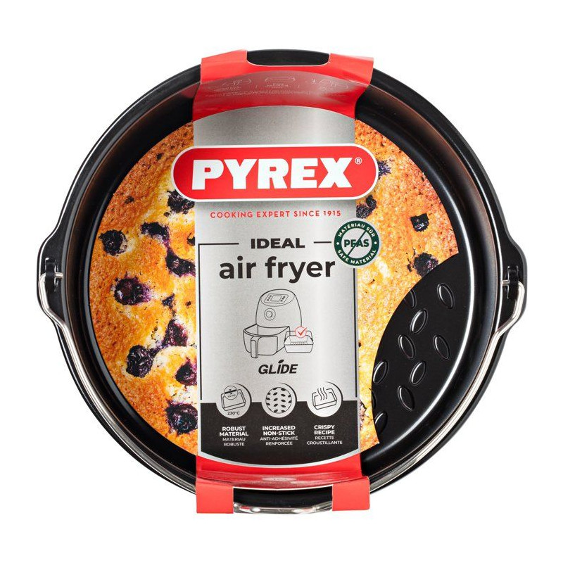 Plat rond avec anse - PYREX - Glide 20x19 cm - anti-adhésif - air fry