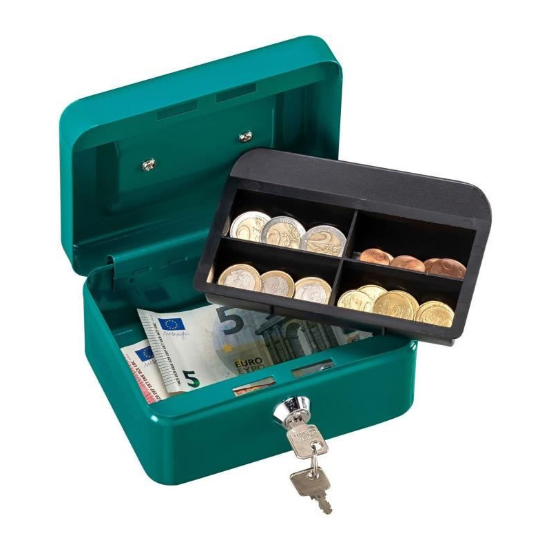 Money box - BURG WACHTER - Money 5015 Green - Key opening, green steel