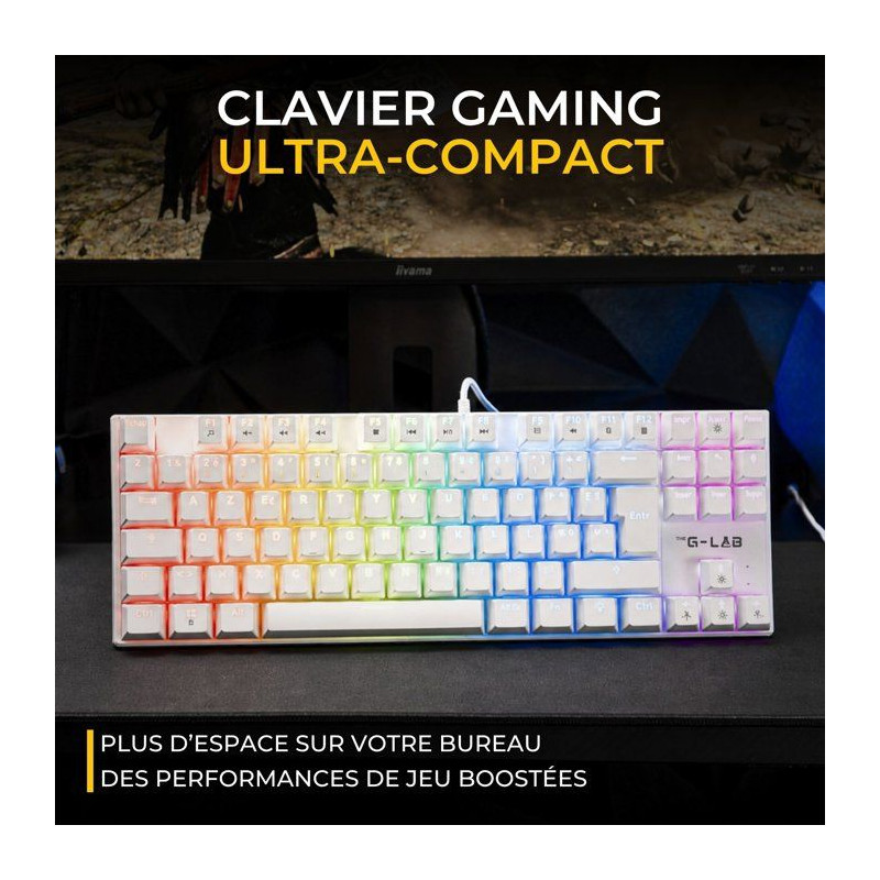 Clavier Gamer - Mécanique Switch Rouge - Rainbow - TKL - Blanc RGB
