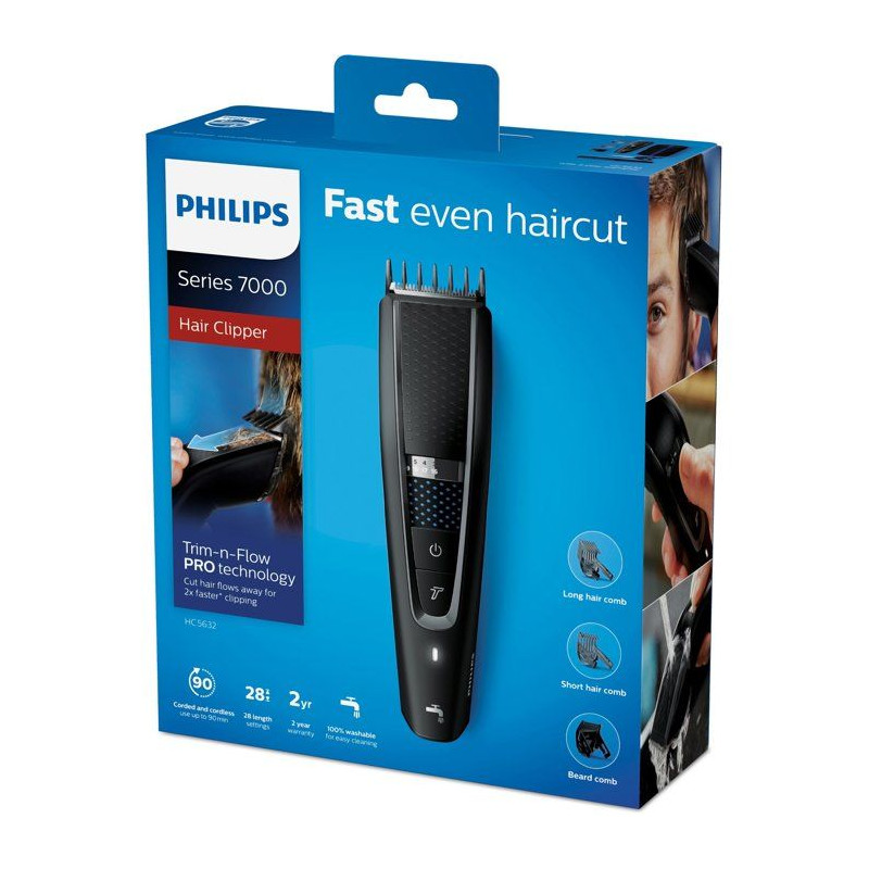 Tondeuse cheveux - PHILIPS - HC5632/15 - 28 hauteurs de coupe - 3 sabo