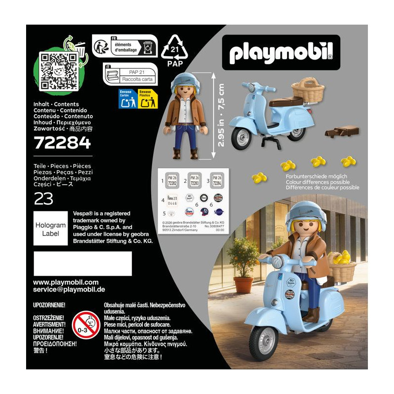 PLAYMOBIL 72284 Vespa 80eme anniversaire : Style Iconique, 18 pieces,