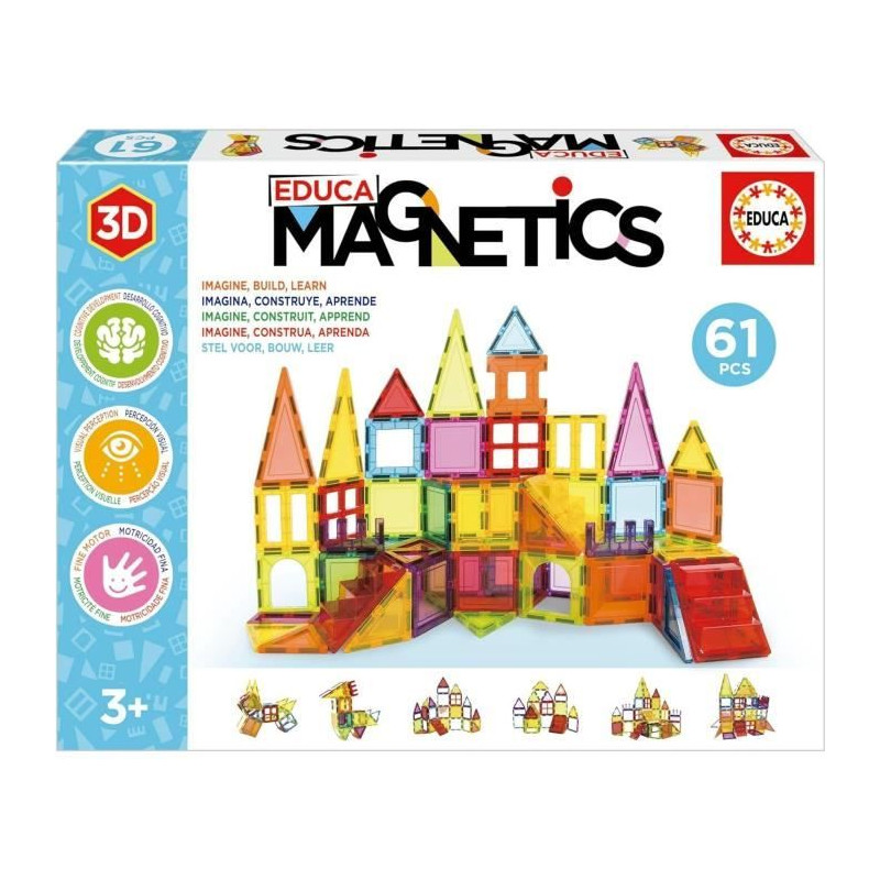 Jeu éducatif - EDUCA Magnetics - Construction 3D magnétique avec 61