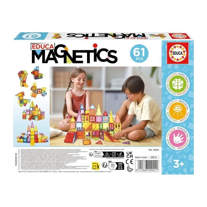 Jeu éducatif - EDUCA Magnetics - Construction 3D magnétique avec 61