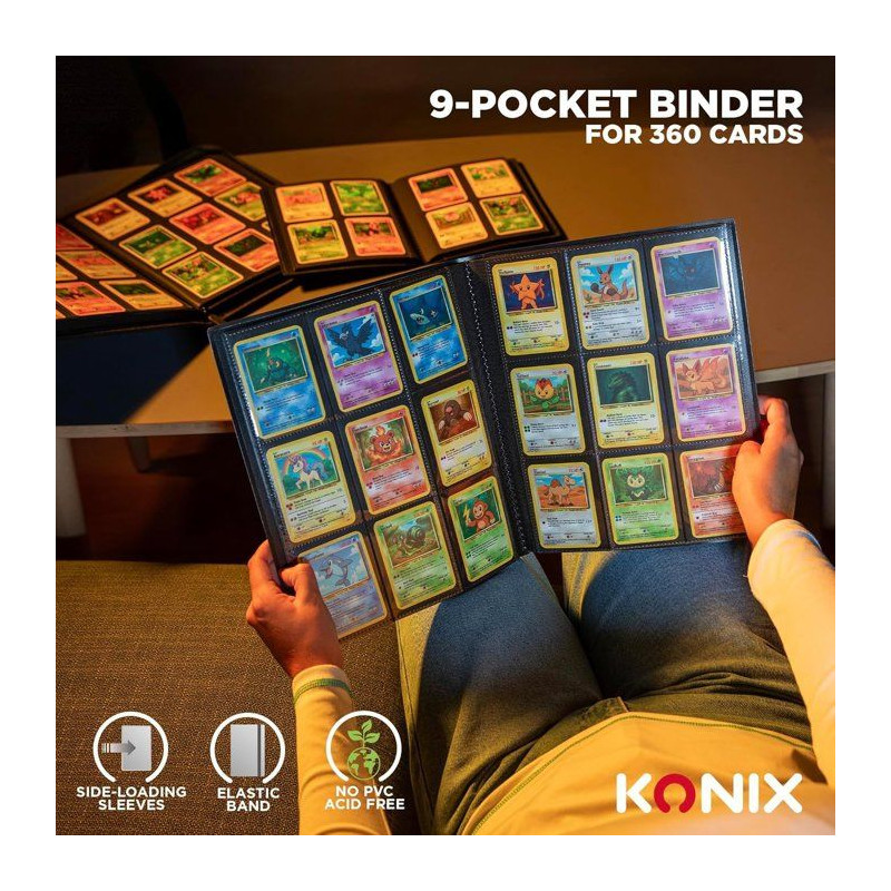 Album 360 cartes a collectionner - Konix - 9 pochettes 63 x 88 mm par