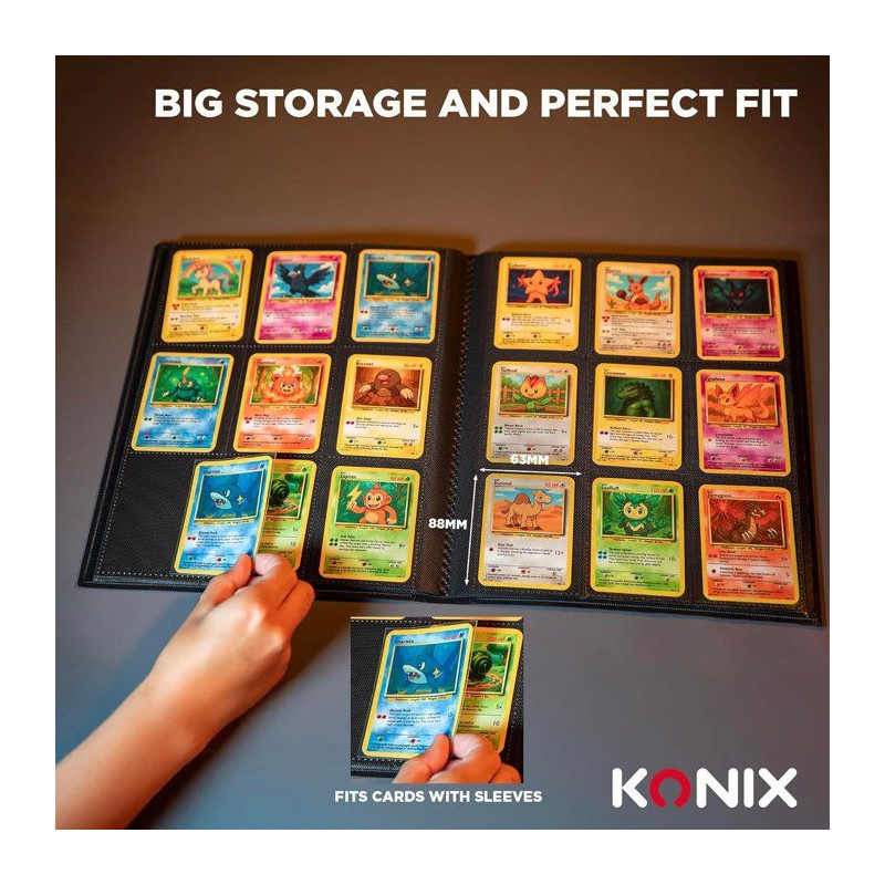 Album 360 cartes a collectionner - Konix - 9 pochettes 63 x 88 mm par