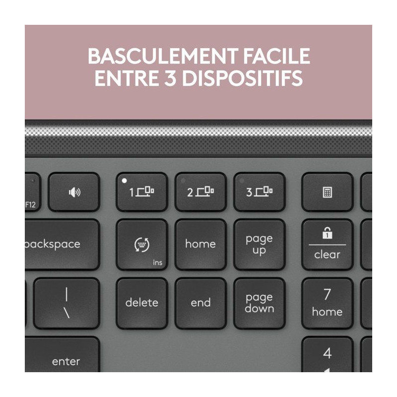Clavier - Sans fil - Logitech - Signature Slim K950 - AZERTY - Graphit