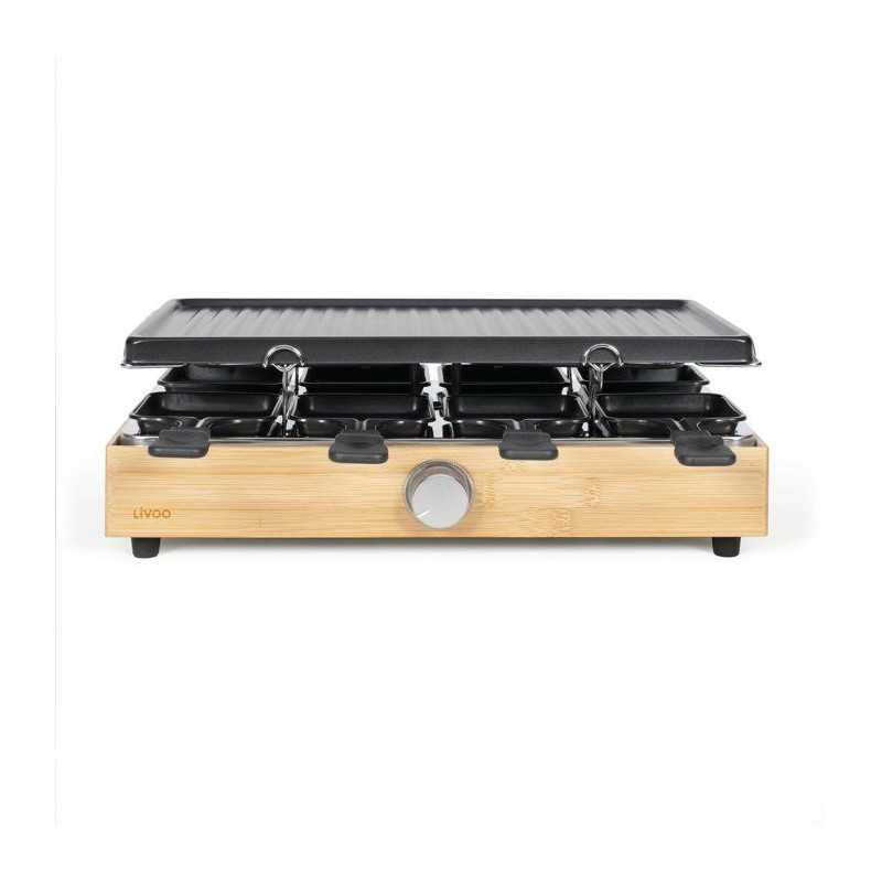 Appareil à raclette - LIVOO - DOC336 - 8 personnes - grill - bambou