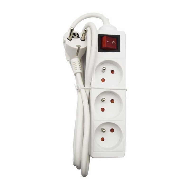 Household unit - GAO - 3 2P+T sockets - With switch, NF compliant