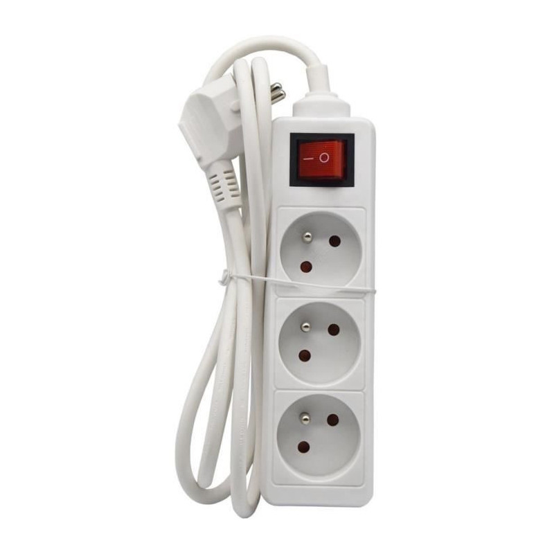 Household unit - GAO - 3 2P+T sockets - With switch, NF compliant