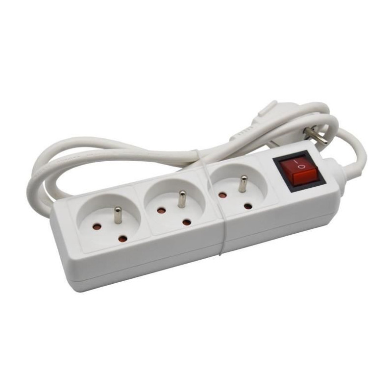 Household unit - GAO - 3 2P+T sockets - With switch, NF compliant