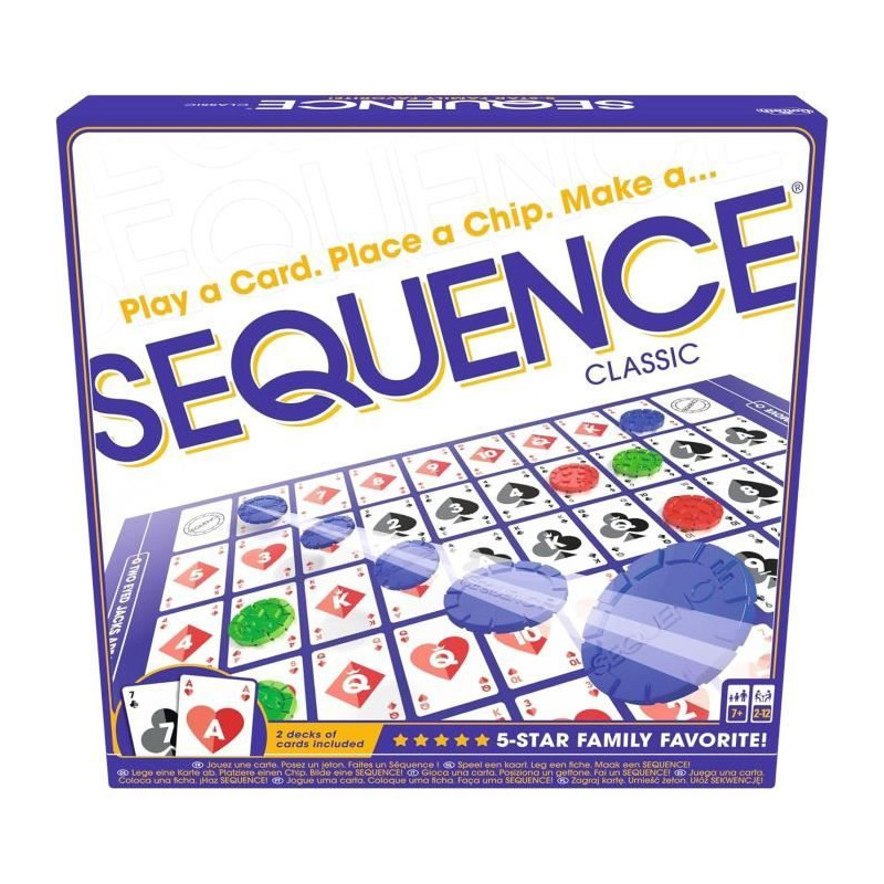 SEQUENCE Jeu de stratégie Goliath - Classique des USA - 2 lignes de 5