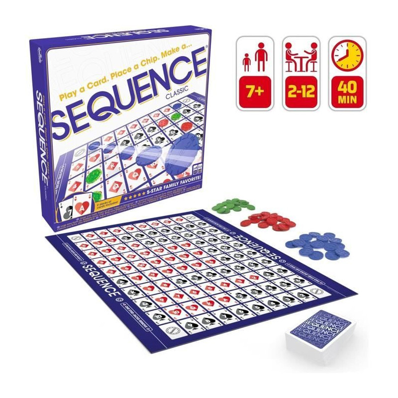 SEQUENCE Jeu de stratégie Goliath - Classique des USA - 2 lignes de 5
