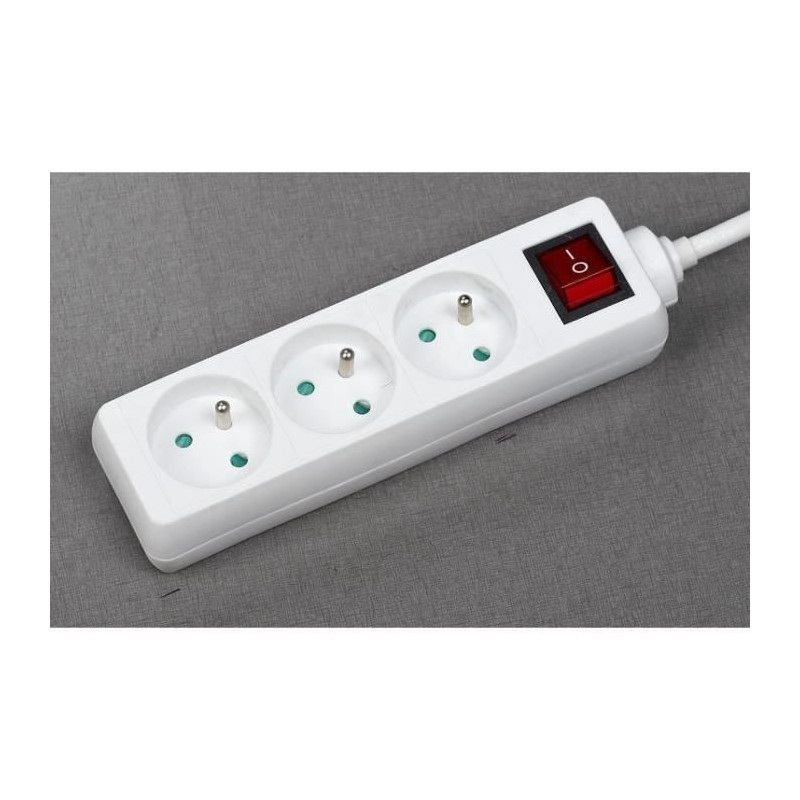 Household unit - GAO - 3 2P+T sockets - With switch, NF compliant