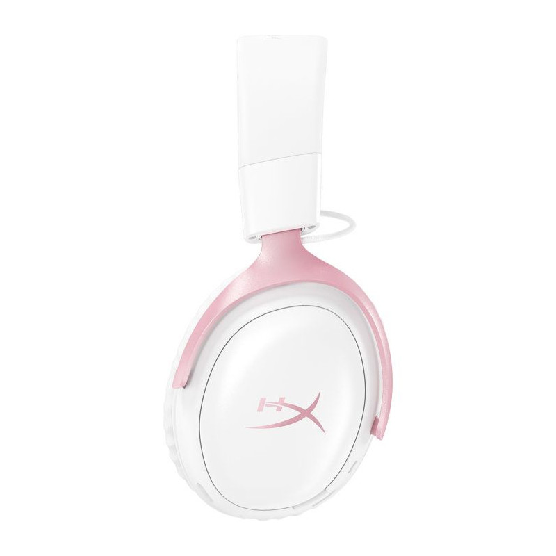 Casque Gamer Sans Fil HyperX Cloud III S Wireless blanc & rose pour PC