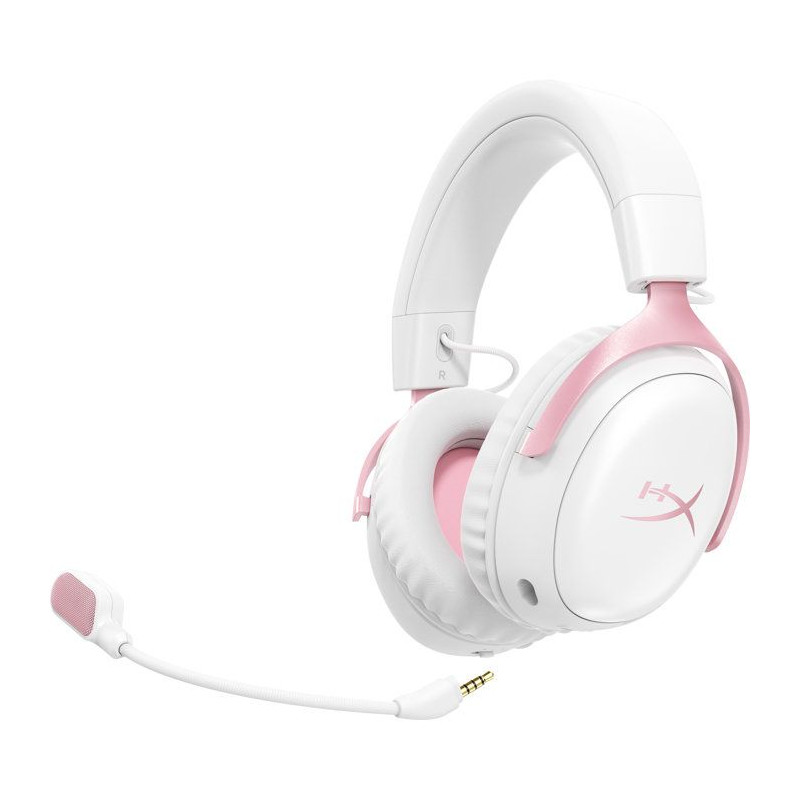 Casque Gamer Sans Fil HyperX Cloud III S Wireless blanc & rose pour PC