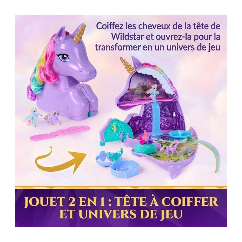Tete a coiffer Licorne Wildstar - Unicorn Academy - SPINMASTER - A par