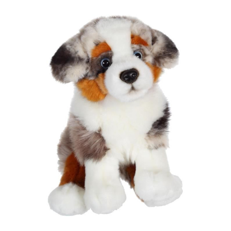Gipsy Toys - Chien Berger Australien Assis - 25 cm - Blanc - Marron -