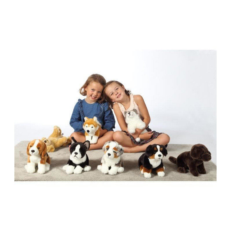 Gipsy Toys - Chien Berger Australien Assis - 25 cm - Blanc - Marron -