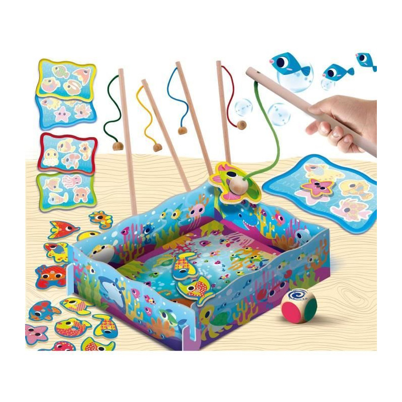 Pêche à la ligne - Jeu Montessori - MONTESSORI BOIS - Pêche Magnét