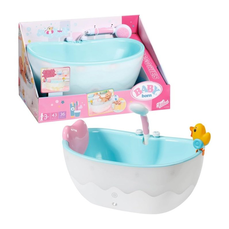 Baby Born - Baignoire pour poupée - Bain moussant musicale - Sons de