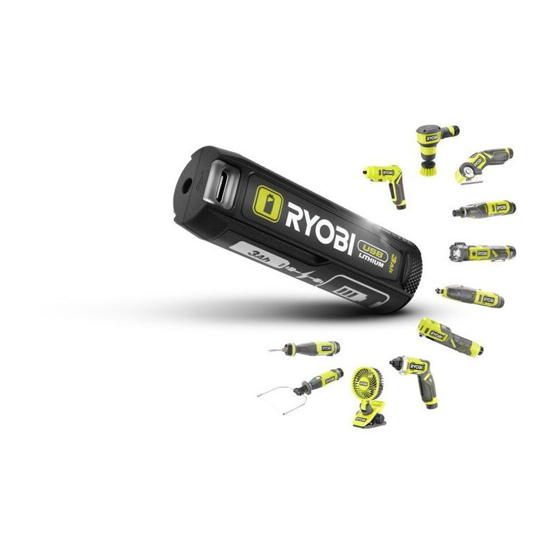 RYOBI Brosse de nettoyage télescopique 4V USB Lithium - sans batterie