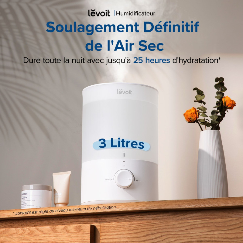 Humidificateur d'air - Levoit - Dual 150 Ultrasonic - Réservoir 3 L -