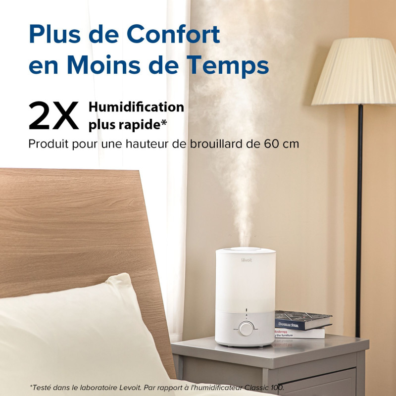Humidificateur d'air - Levoit - Dual 150 Ultrasonic - Réservoir 3 L -