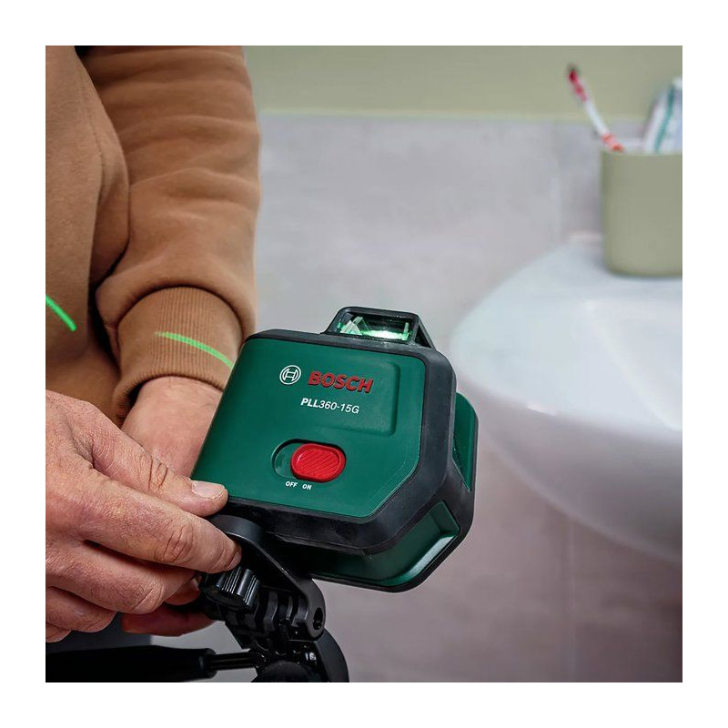 Laser lignes BOSCH - PLL 360-15G - Avec trépied TT 120, pince MM3, ho