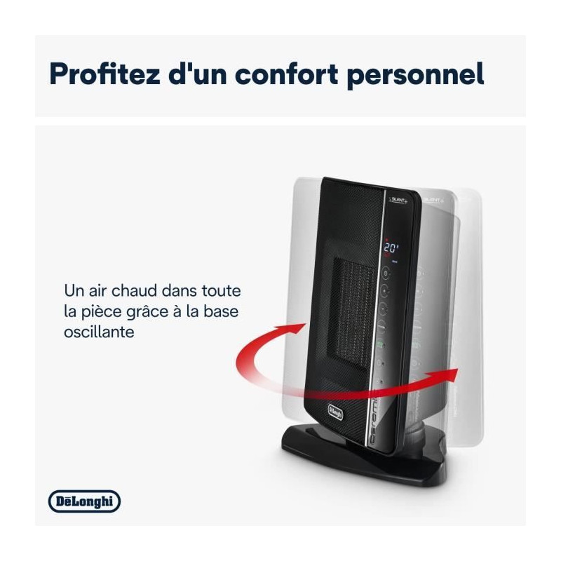 DELONGHI Soufflant céramique - DCH7993ER.BC -2400W - Noir et chrome