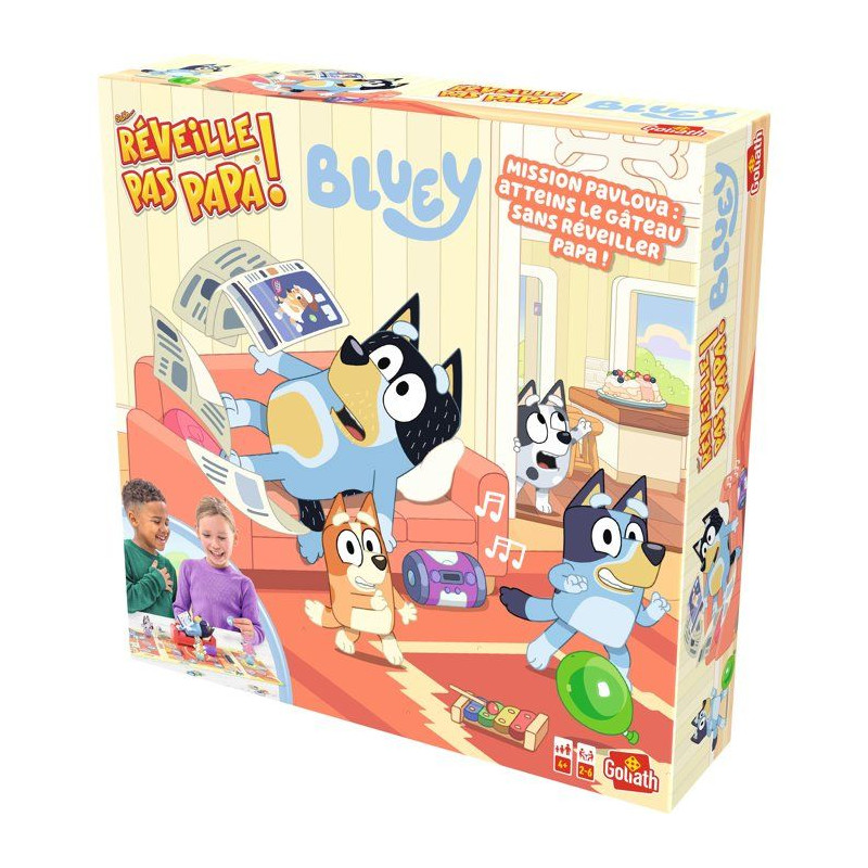 Réveille pas papa Bluey - jeu de société - GOLIATH - suspense et ha