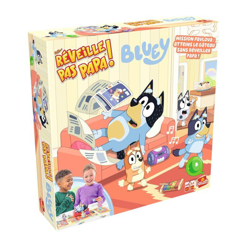 Réveille pas papa Bluey - jeu de société - GOLIATH - suspense et ha