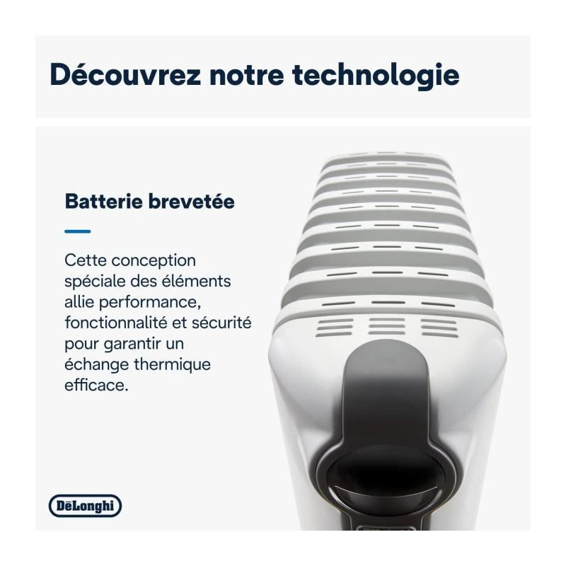 DELONGHI TRRS0920 2000 watts Radiateur bain d’huile - 3 niveaux de p