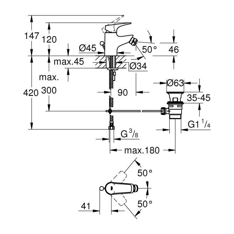 GROHE - Bidet single-lever mixer