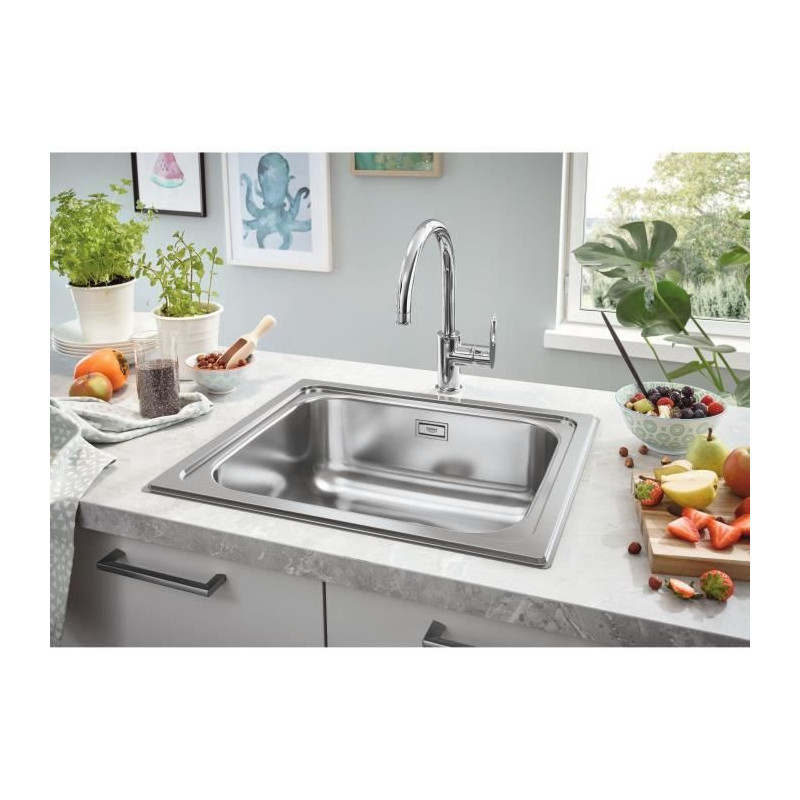Kitchen sink - Stainless steel - Built-in from above - GROHE K200 - 31