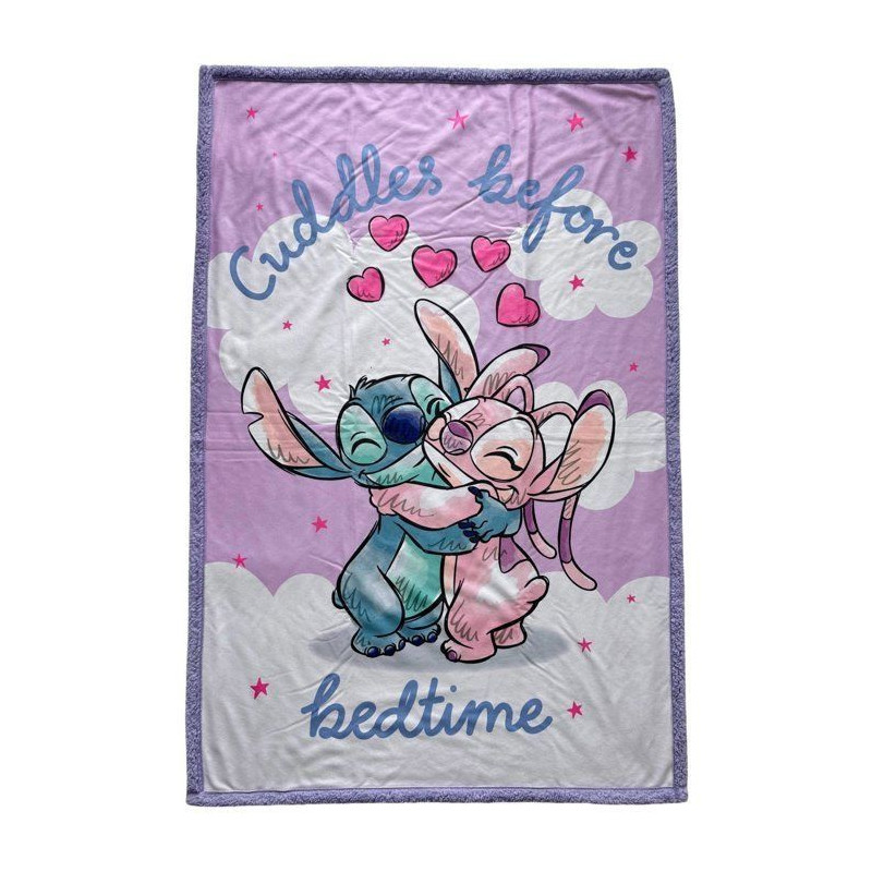 Plaid Sherpa - DISNEY STITCH - Stitch & Angel Câlin - 100 x 150 cm
