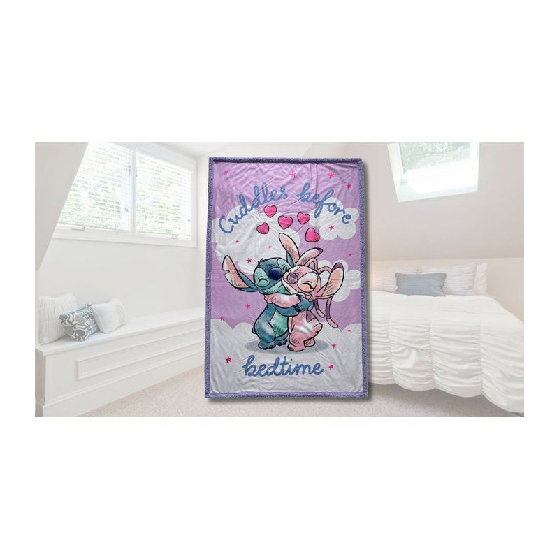 Plaid Sherpa - DISNEY STITCH - Stitch & Angel Câlin - 100 x 150 cm