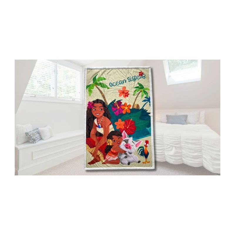 Plaid Sherpa - DISNEY VAIANA - Soeurs de l'océan - 100 x 150 cm