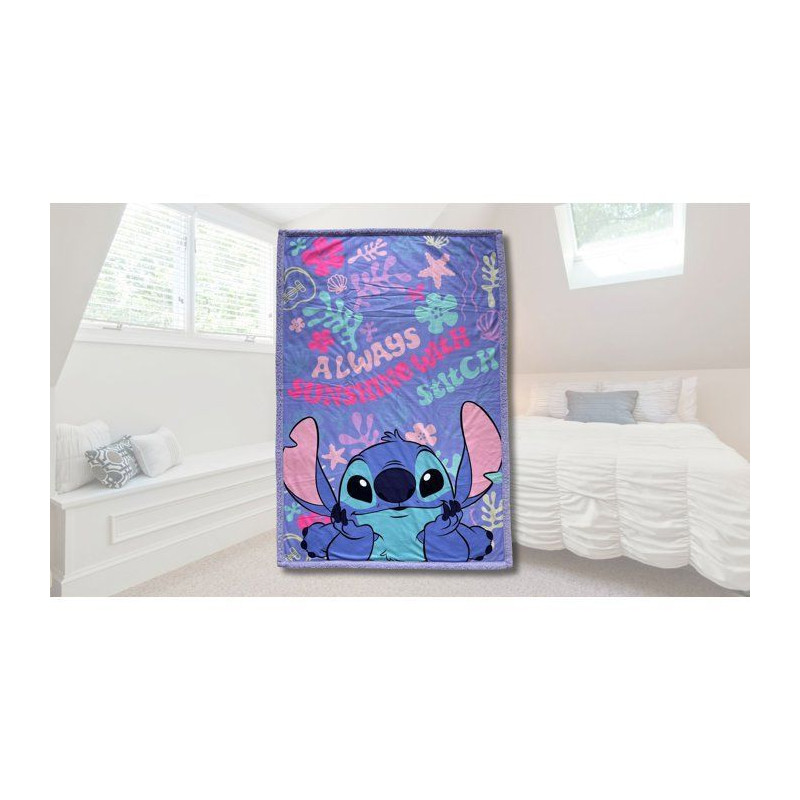 Plaid Sherpa - DISNEY STITCH - Always Sunshine - 100 x 150 cm