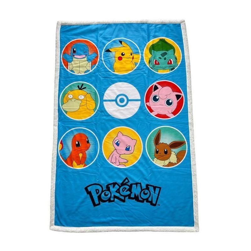 Plaid Sherpa - POKEMON - Pokedex - 100 x 150 cm