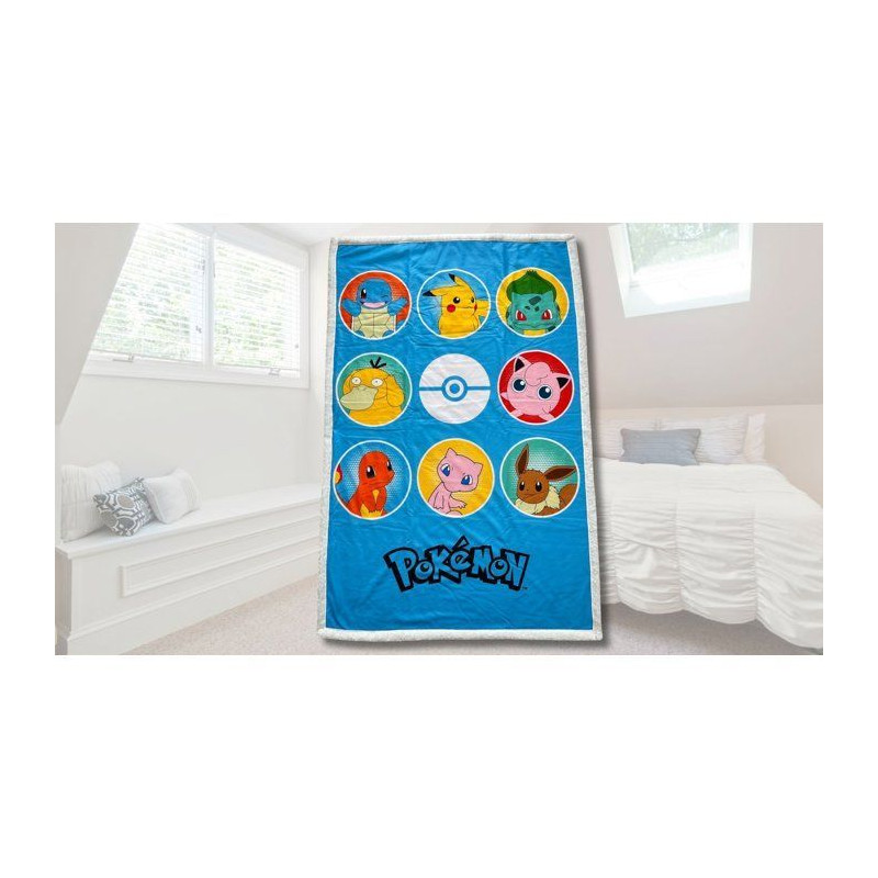 Plaid Sherpa - POKEMON - Pokedex - 100 x 150 cm