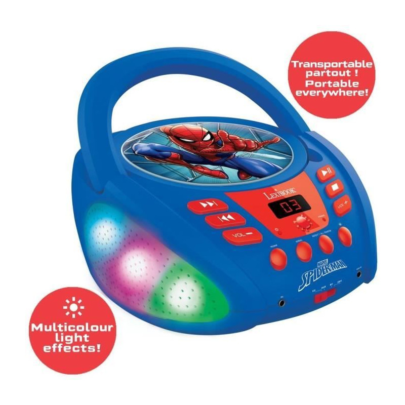 Lecteur CD Bluetooth Spider-Man avec Effets Lumineux