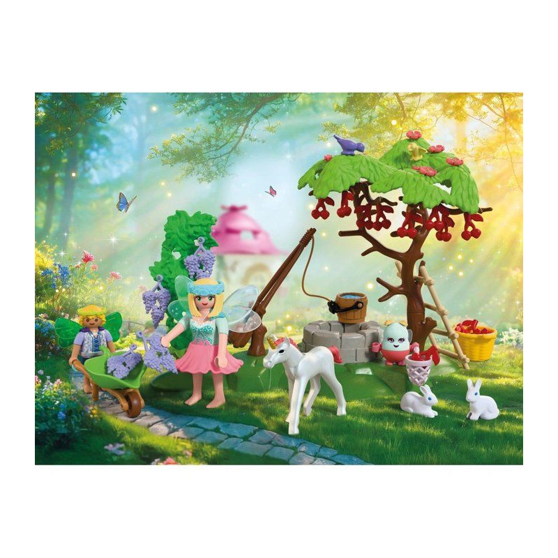 PLAYMOBIL 72215 Jardin féérique avec bébé licorne, Fantasy & Magic