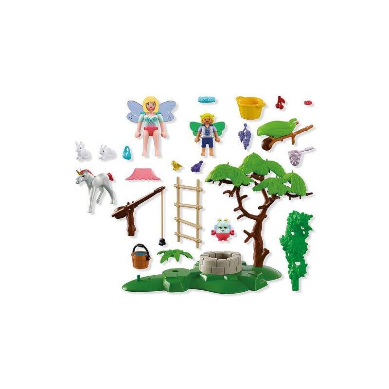 PLAYMOBIL 72215 Jardin féérique avec bébé licorne, Fantasy & Magic