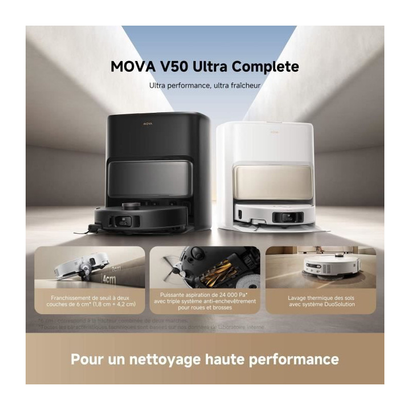 Robot Aspirateur Laveur MOVA V50 Ultra Complete -Puissance 24 000 Pa -