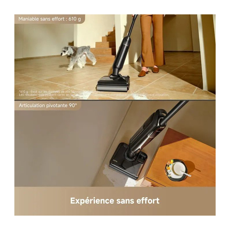 Aspirateur balai laveur - MOVA M50 - 22 000 Pa - 46 min - 800 ml - Noi