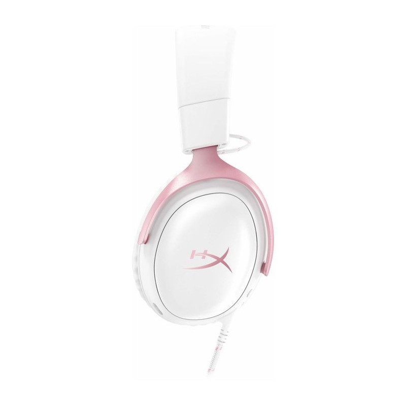 Casque Gamer Filaire HyperX Cloud III blanc & rose pour PC PS5 PS4 Xbo