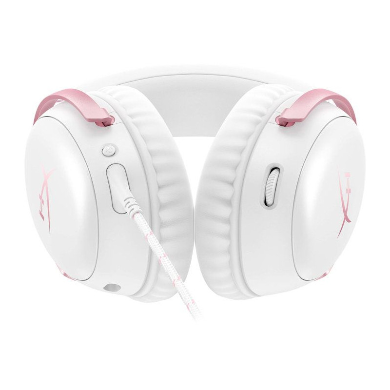 Casque Gamer Filaire HyperX Cloud III blanc & rose pour PC PS5 PS4 Xbo