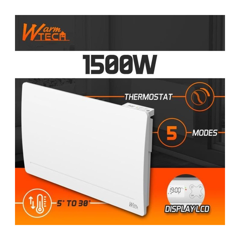 Radiateur fixe à inertie fonte - 1500 W - WARMTECH - WTFURIUS15 - Hor