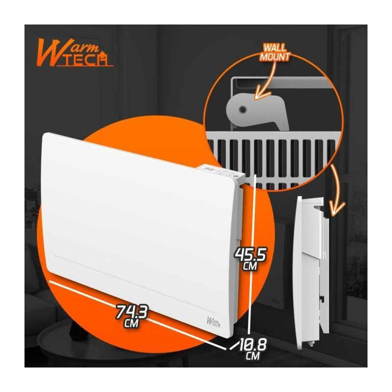 Radiateur fixe à inertie fonte - 1500 W - WARMTECH - WTFURIUS15 - Hor