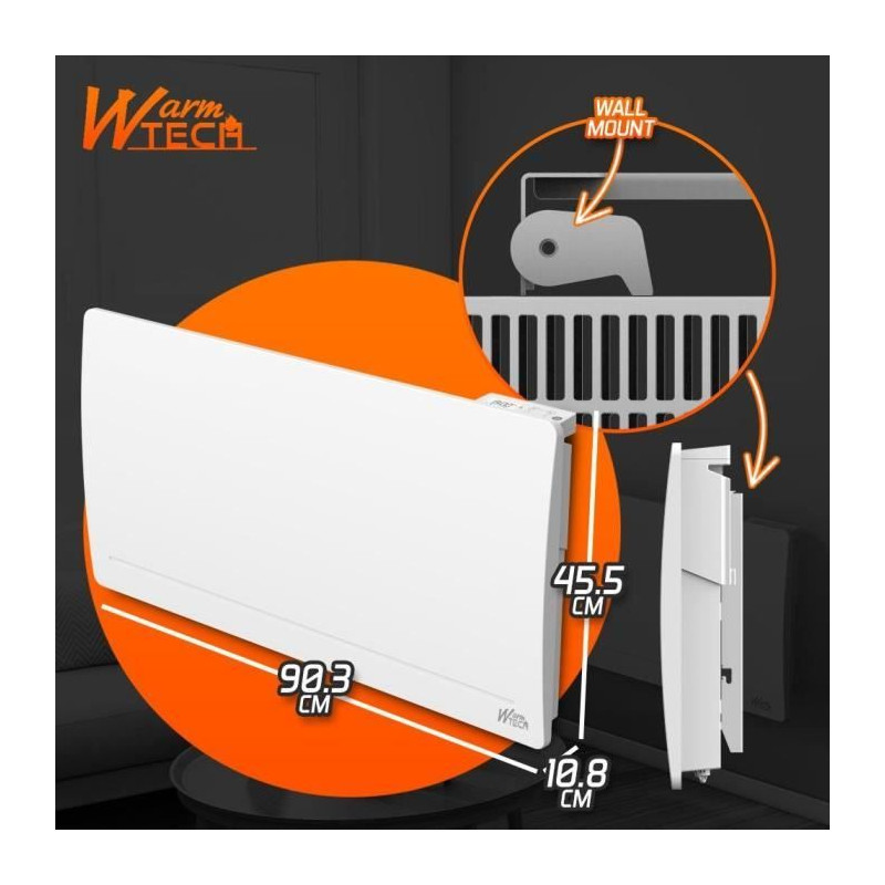 Radiateur fixe à inertie fonte - 2000 W - WARMTECH - WTFURIUS20 - Hor